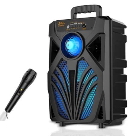 Boxe - Boxa Portabila Wireless VENTART cu Subwoofer de 8 inch, Lumini LED Colorate si Microfon
