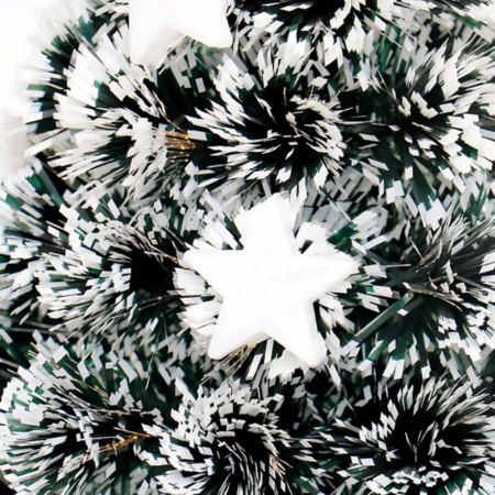 Brad Artificial 1.80m cu Fibră Optică & LED, Aspect Ninsoare, 8 Jocuri Lumină, Suport Inclus [5]