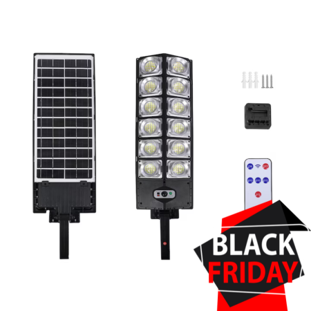 HOME - Lampa Solara Stradala VENTART cu 12 Casete, 250W, IP65, Senzor Miscare