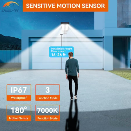 Lampa Solara Stradala VENTART IP67  – Senzor Miscare, Telecomanda, Alb Rece 6500K [2]