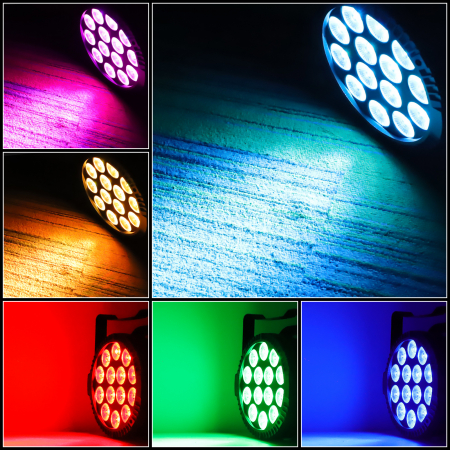 Lumini de scena Par Lights VENTART, 14PCS*10W, control prin Aplicatie Telefon, Proiector, Putere 100W, Bluetooth, Moduri Sincronizate cu Muzica, pentru Nunti, Petreceri, DJ, Negru [1]