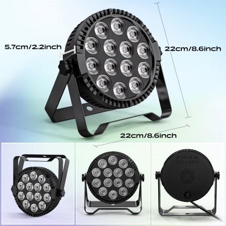 Lumini de scena Par Lights VENTART, 14PCS*10W, control prin Aplicatie Telefon, Proiector, Putere 100W, Bluetooth, Moduri Sincronizate cu Muzica, pentru Nunti, Petreceri, DJ, Negru [3]