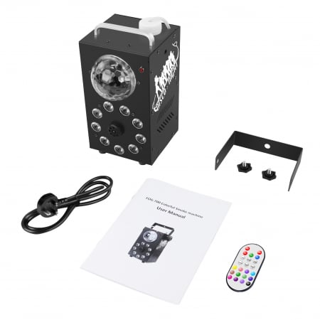 Masina de Fum VENTART cu Efecte de Lumina Magic Ball, Telecomanda Wireless, 700W, 9 LED-uri, pentru Petreceri, Evenimente, Scene, Neagra [5]