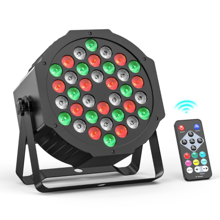 Lumini pentru scenă - Proiector de scena VENTART cu 36 LED-uri, lumini PAR cu control RGB DMX, efect stroboscop scena