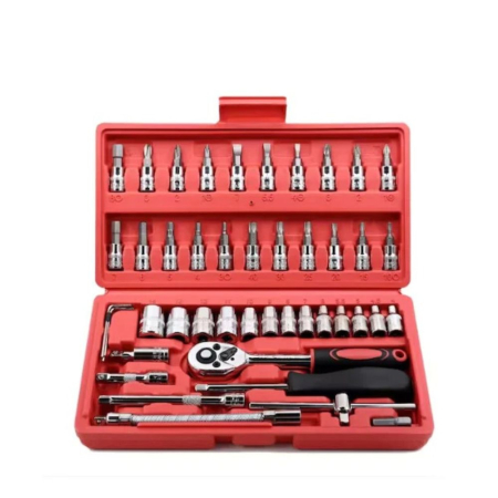 HOME - Set Complet de Scule Multifuncțional 48 Piese,Trusă robustă pentru reparații auto și bricolaj