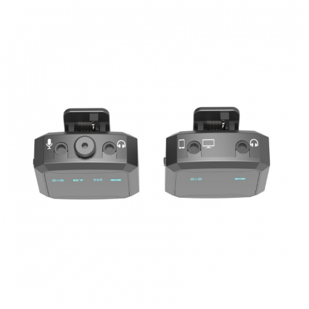 Set Microfon Lavaliera VENTART, Wireless, Emitator si Receptor, compatibil cu iOS, Android, Camere de filmat, Bluetooth, pentru Interviuri, Vlogging, Live-uri, Negru [2]