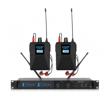 Monitorizare In-Ear - Sistem Wireless Monitorizare In-Ear VENTART – 2 Bodypack-uri, Casti Profesionale, 100 m Raza de Actiune, Monitorizare Audio pentru Scena, Muzicieni, Concerte, Fara Fir, Negru