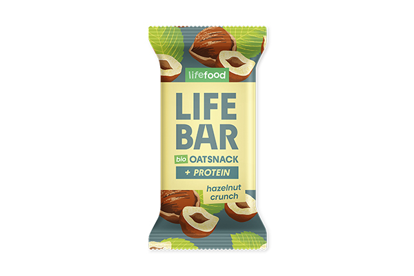 Baton proteic de ovaz cu alune de padure, bio, 40g, Lifebar                                          [1]