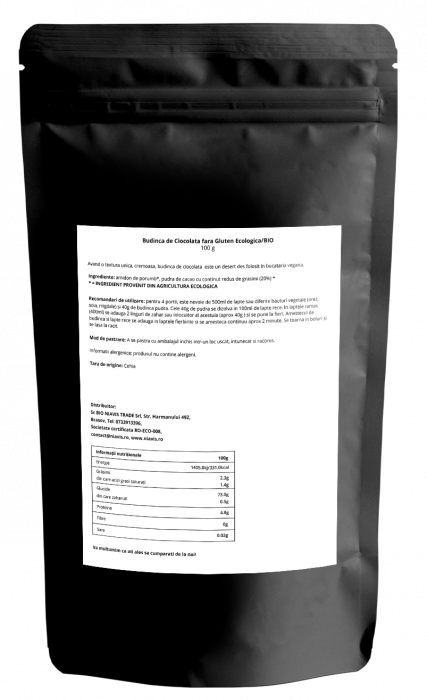 Budinca de Ciocolata fara Gluten Ecologica/BIO 100g [2]