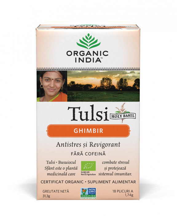 Ceai Tulsi (Busuioc Sfant) Ghimbir | Antistres Natural si Revigorant, plicuri [1]
