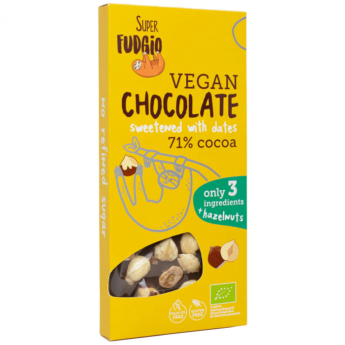 Ciocolata cu alune de padure si curmale, bio, 100g, Super Fudgio                                     [1]