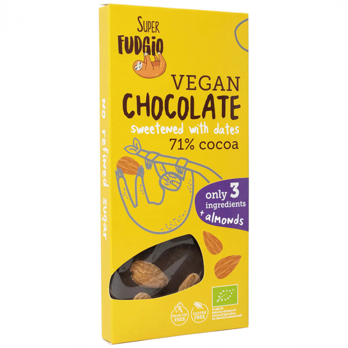 Ciocolata cu migdale si curmale, bio, 100g, Super Fudgio                                             [1]