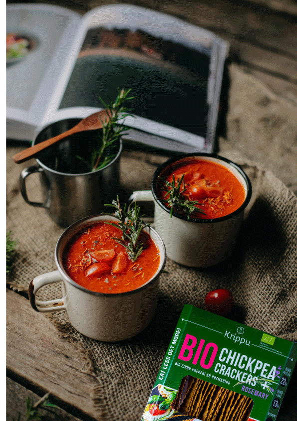 Crackers din naut cu rosii, BIO, vegan, 80g [2]