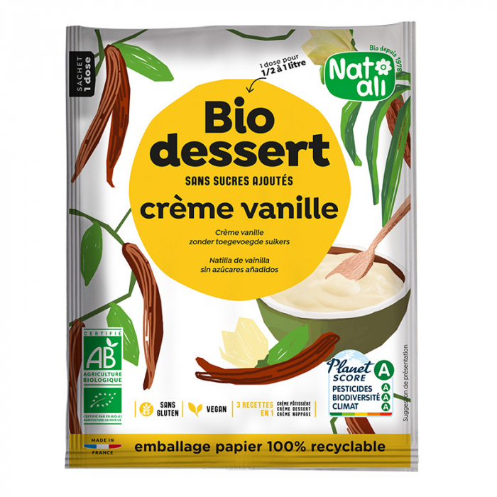 Desert crema cu vanilie, bio, 35g, Nat-ali                                                           [1]