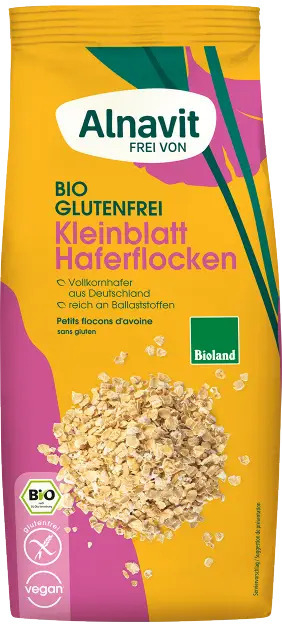 Fulgi de ovaz fini, fara gluten, bio, 450g Alnavit                                                   [1]