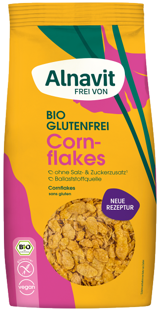 Fulgi de porumb crocanti fara gluten, fara zahar adaugat, bio, 250g Alnavit                          [1]
