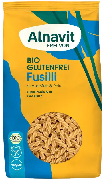 Fusilli din porumb si orez fara gluten, bio, 500g Alnavit                                            [1]