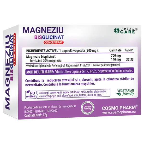 Magneziu Bisglicinat concentrat, 30 cps [2]