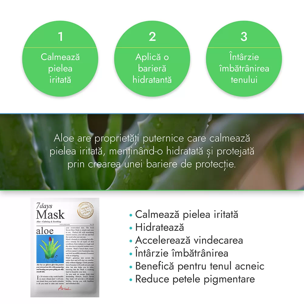 Mască Șervețel 7 Days Aloe Vera, 20g [3]
