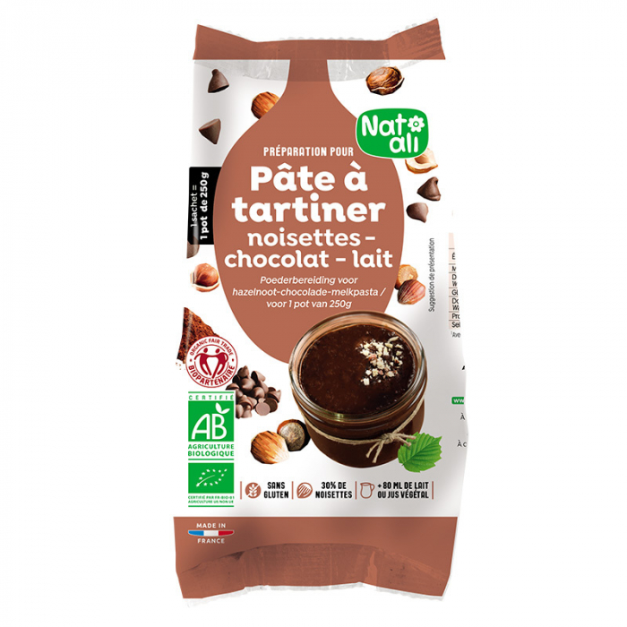 Mix pentru crema tartinabila alune si ciocolata cu lapte, bio, 170g, Nat-ali                         [1]