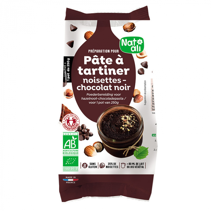 Mix pentru crema tartinabila alune si ciocolata neagra, bio, 170g, Nat-ali                           [1]