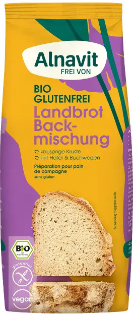 Mix pentru paine fara gluten, bio, 450g Alnavit                                                      [1]