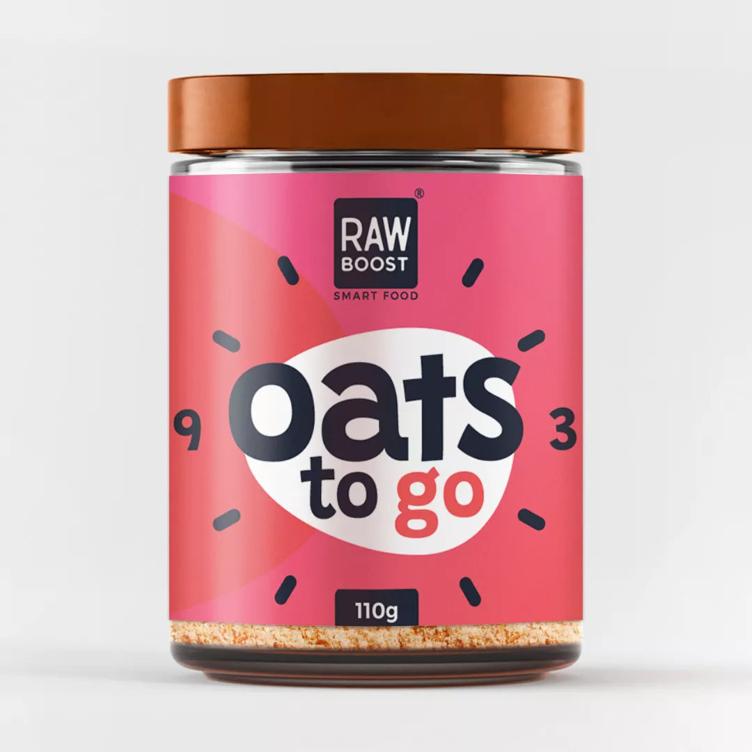 Oats To Go - Pink Chocolate ECO (Deliciu de ovăz cu semințe de chia, pudră de curmale și ciocolată roz) pentru un gust dulce și rafinat, 110g [1]