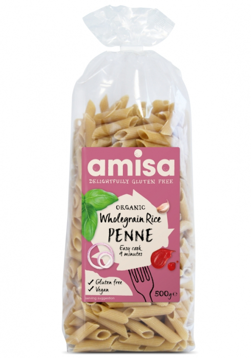 Penne din orez integral fara gluten eco 500g Amisa                                                   [1]