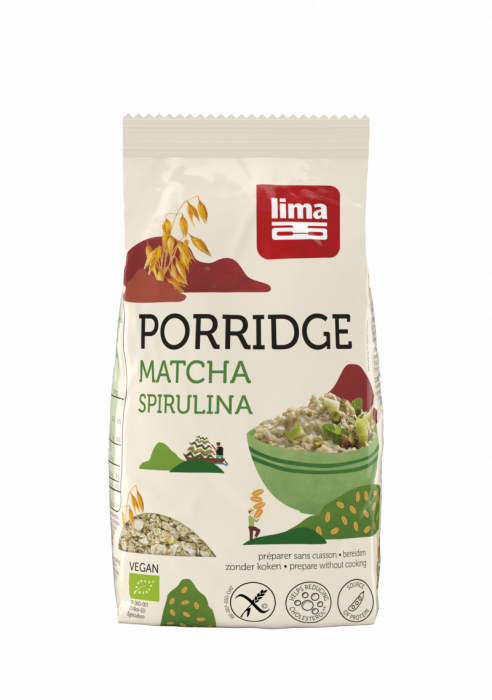 Porridge Express cu matcha si spirulina fara gluten bio 350g Lima                                    [1]