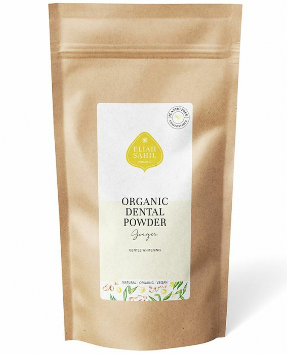 Pudra cu ghimbir pentru curatarea si albirea dintilor bio 200g refill Eliah Sahil                    [1]