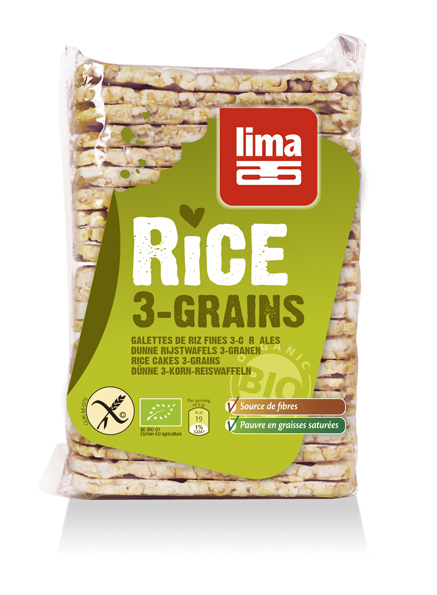 Rondele de orez expandat cu 3 cereale eco 130g  Lima                                                 [1]
