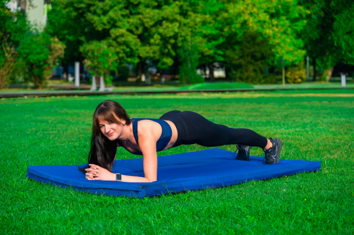 Saltea sport FlexiCore pentru exerciții la sol, de culoare Albastra 200x100 cm [4]