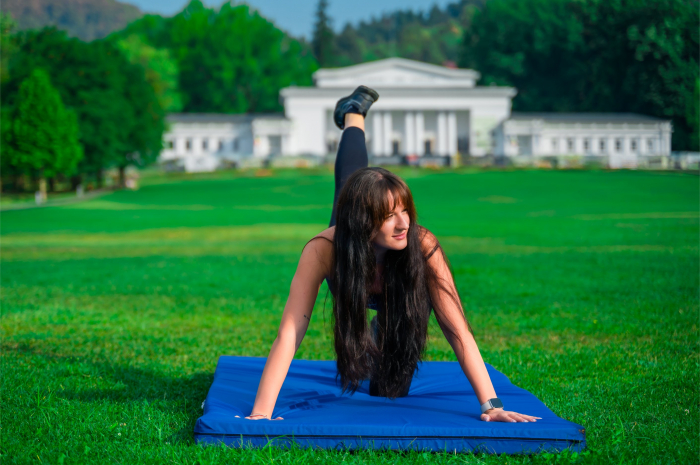 Saltea sport FlexiCore pentru exerciții la sol, de culoare Albastra 200x100 cm [5]