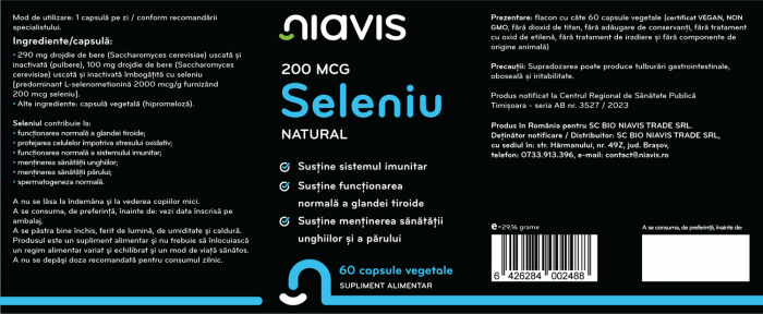 Seleniu Natural 200mcg 60 cps [2]