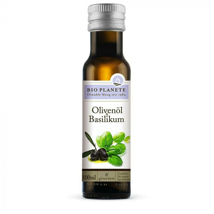 Ulei de masline extravirgin cu busuioc bio 100ml Bio Planete                                         [1]