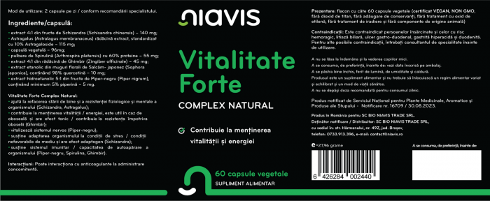 Vitalitate Forte Complex Natural 60cps [2]