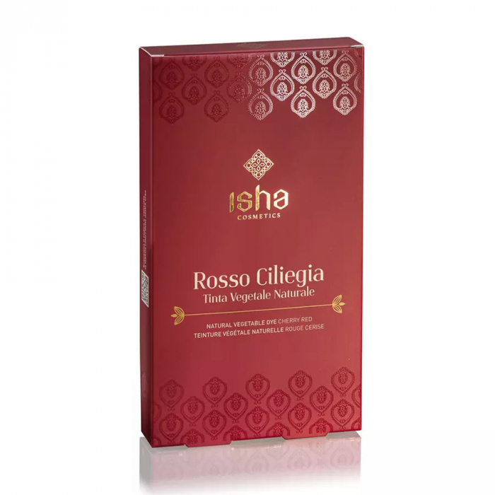 Vopsea de par naturala rosu cires, 100g, Isha                                                        [1]