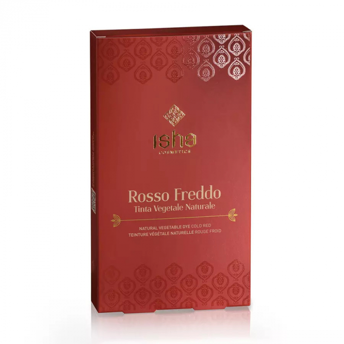 Vopsea de par naturala rosu rece, 100g, Isha                                                         [1]
