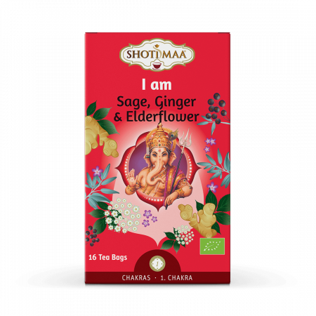 Ceai Cafea Cacao si Inlocuitori - Ceai Shotimaa Chakras - I Am - salvie, ghimbir si soc bio 16dz