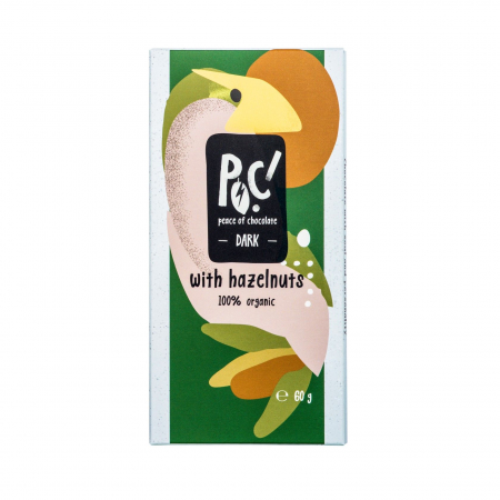 Alimente - Ciocolată neagră cu alune de pădure 60g, ecologică
