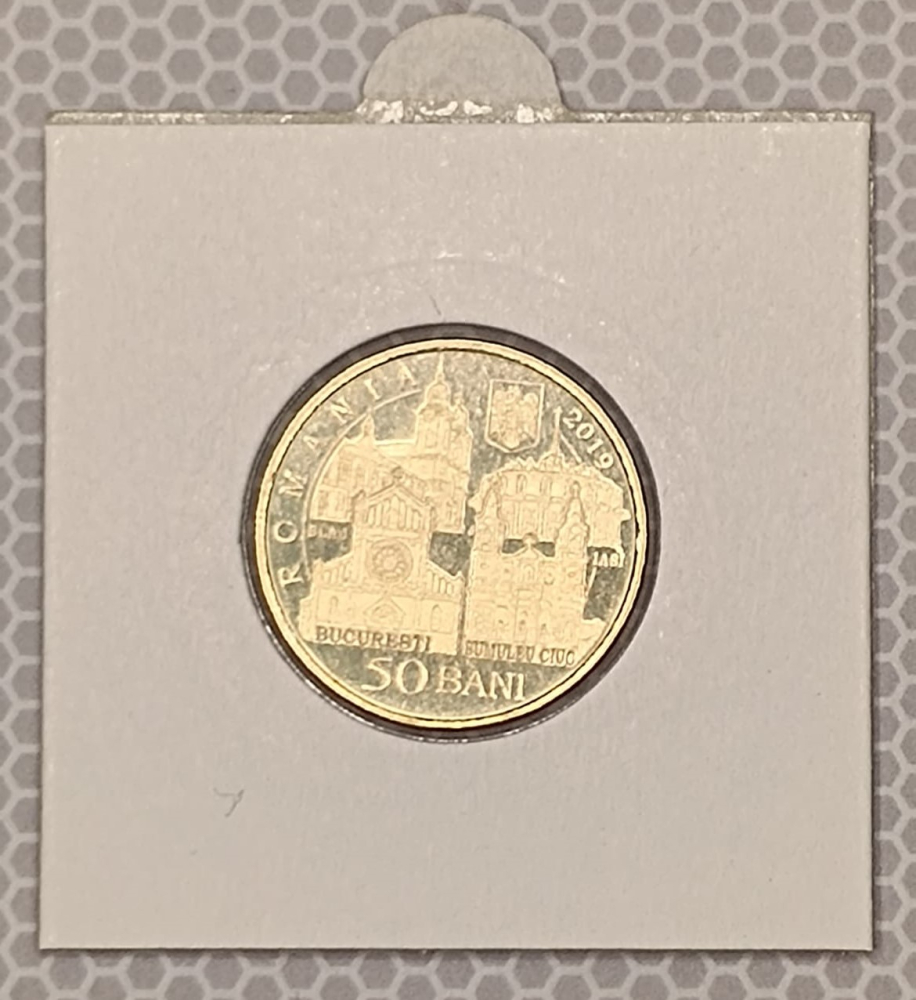 50 BANI 2019 VIZITA PAPEI - UNC, IN CARTONAS [2]