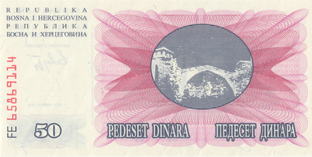 50 DINARI 1992 BOSNIA SI HERTZEGOVINA UNC [2]