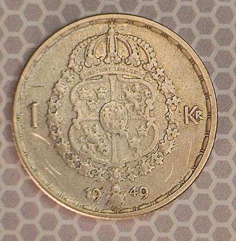 MONEDE STRAINE - 1 COROANA 1949 SUEDIA F