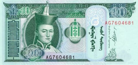 BANCNOTE STRAINE - 10 TUGRIK MONGOLIA 2011 UNC