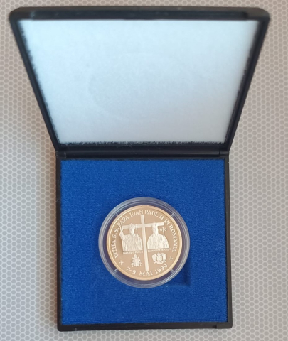 MONEDE ROMANIA - 100 LEI 1999 ARGINT VIZITA PAPEI