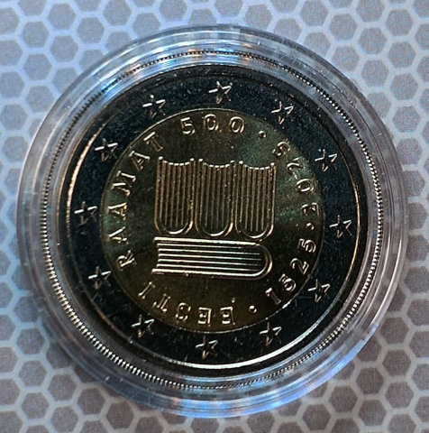 2 EURO COMEMORATIVE - 2 EURO 2025 ESTONIA ( 500 ANI DE LA PRIMUL TEXT IN ESTONIANA ) IN CAPSULA