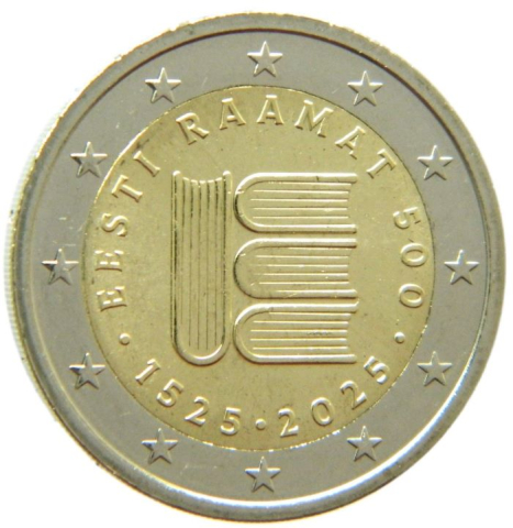 2 EURO 2025 ESTONIA ( 500 ANI DE LA PRIMUL TEXT IN ESTONIANA ) IN CARTONAS [2]