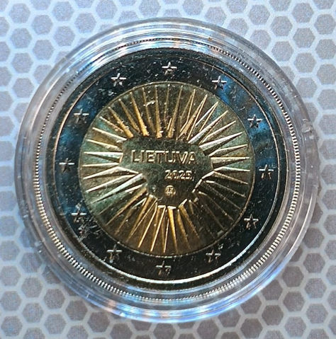 2 EURO COMEMORATIVE - 2 EURO 2025 LITUANIA ( PENTRU APARARE ) IN CAPSULA