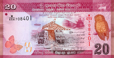 BANCNOTE STRAINE - 20 RUPII 2021 SRI LANKA UNC