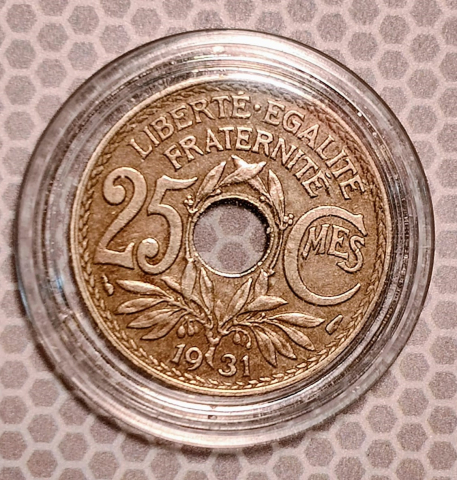 MONEDE STRAINE - 25 CENTIME 1931 FRANTA VF